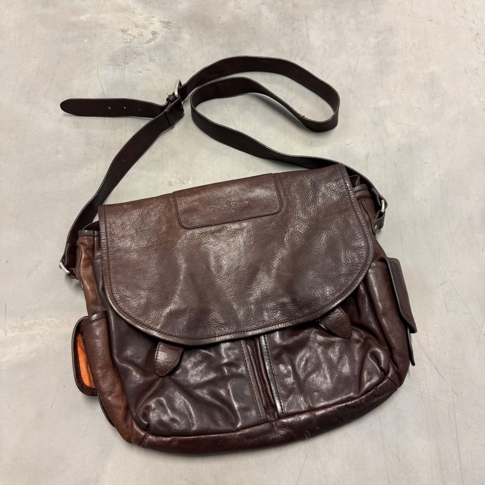 vintage‎ cole haan leather messenger mail bag